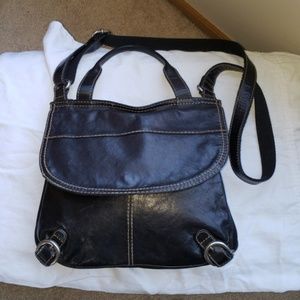 Fossil Black Leather  Crossbody